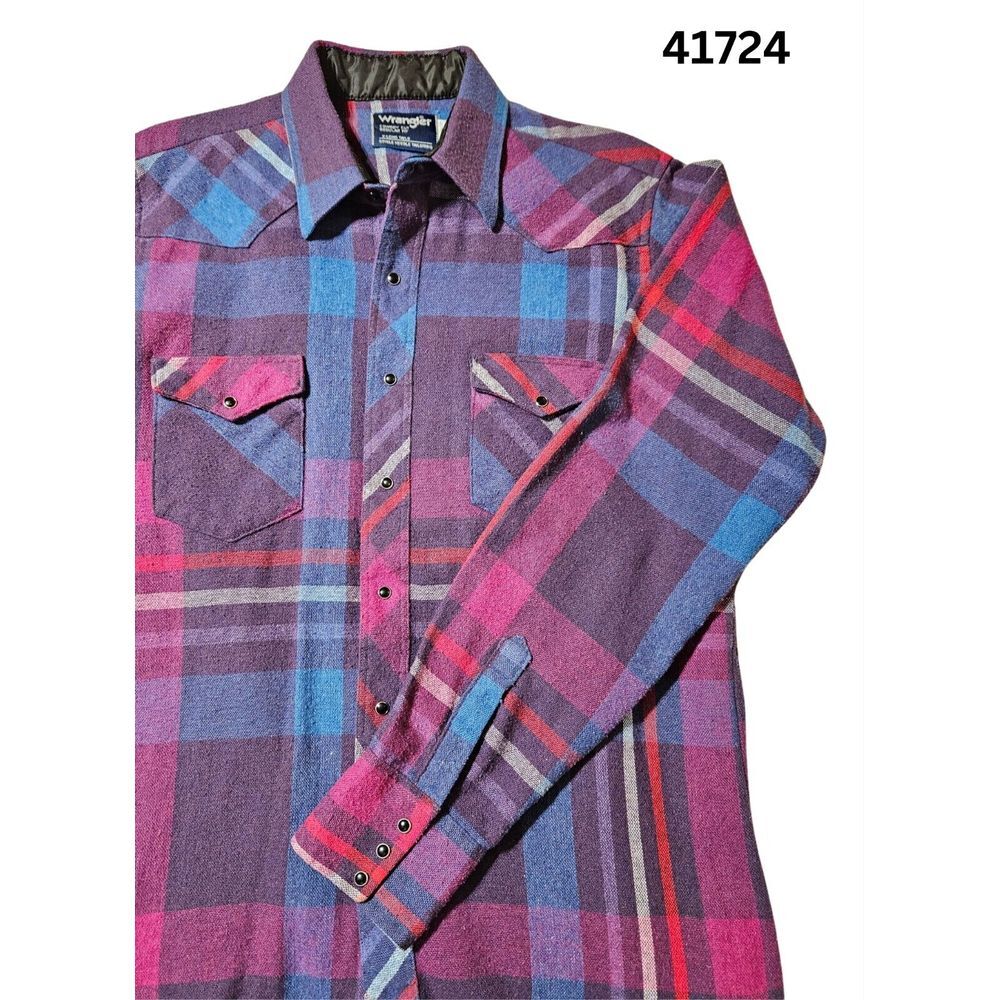 Wrangler Cowboy Cut‎ Regular Fit X-Long Tails Polyester WoolShirt Mens 16.5 X 36